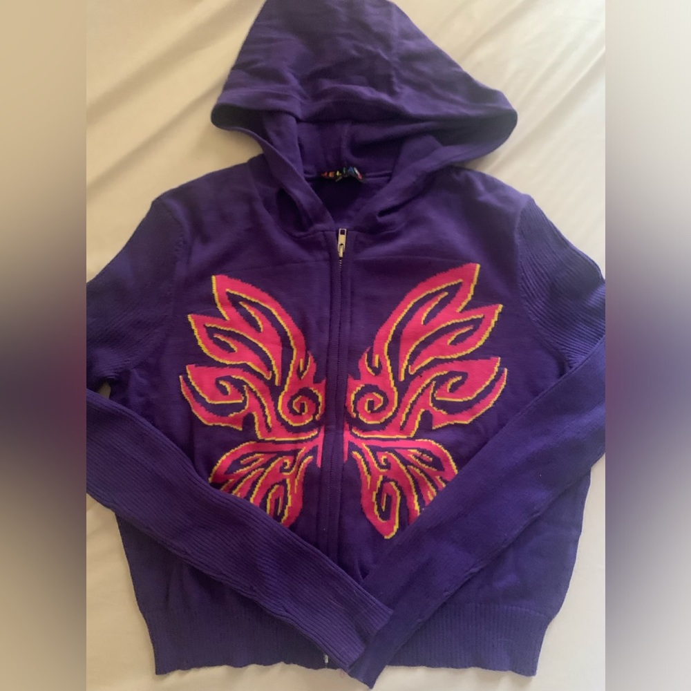 NWOT Delia’s Zip up Butterfly 🦋 Sweater